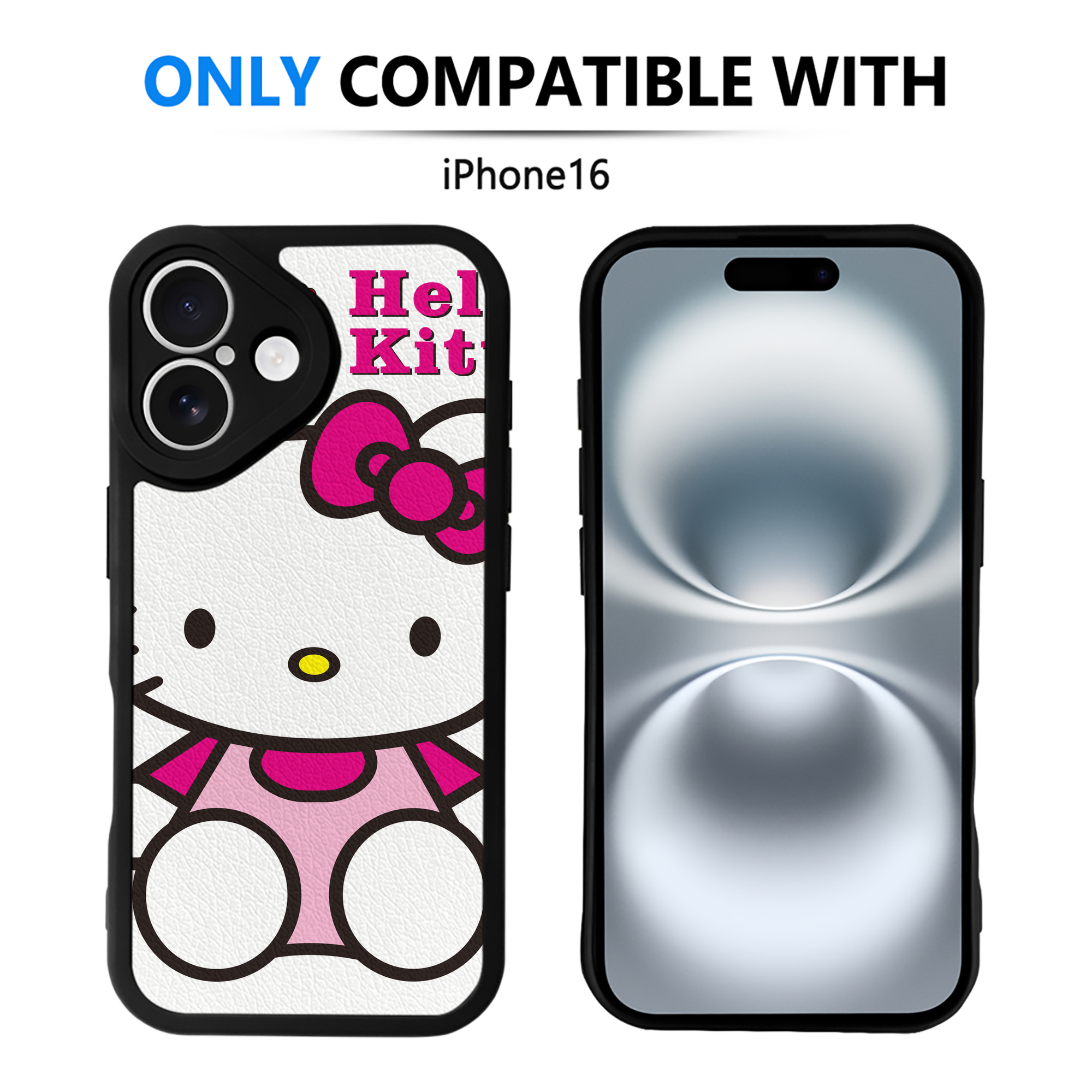 （画像用） Hello Kitty ハローキティ 【iPhone 16シリーズ対応】シリコンスマホケース（レザー調） 材質：シリコン